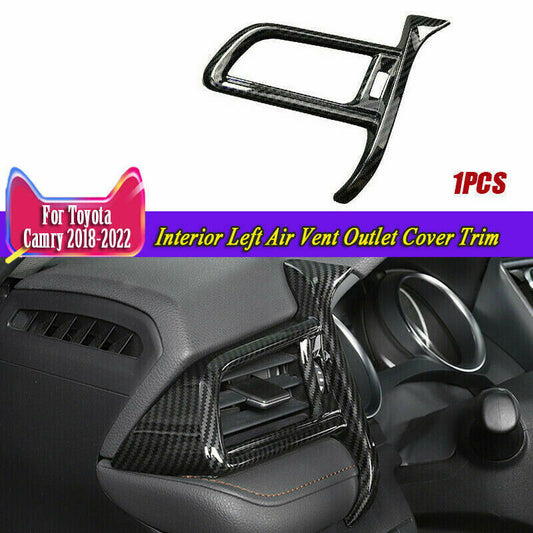 Carbon Fiber Inner Left Air Vent Outlet Cover Trim for Toyota for Camry 2018-2023