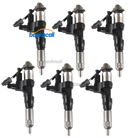 6pcs Fuel Injectors Diesel Injector for Hino 2005-2017 268 7.7L 095000-6593