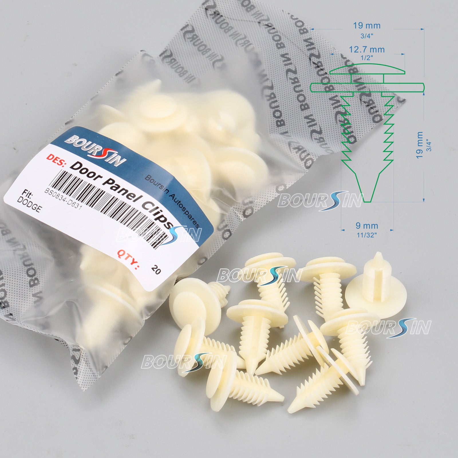 for Dodge for Ram Pickup Door Panel Clips Fasteners - 50 pcs Q