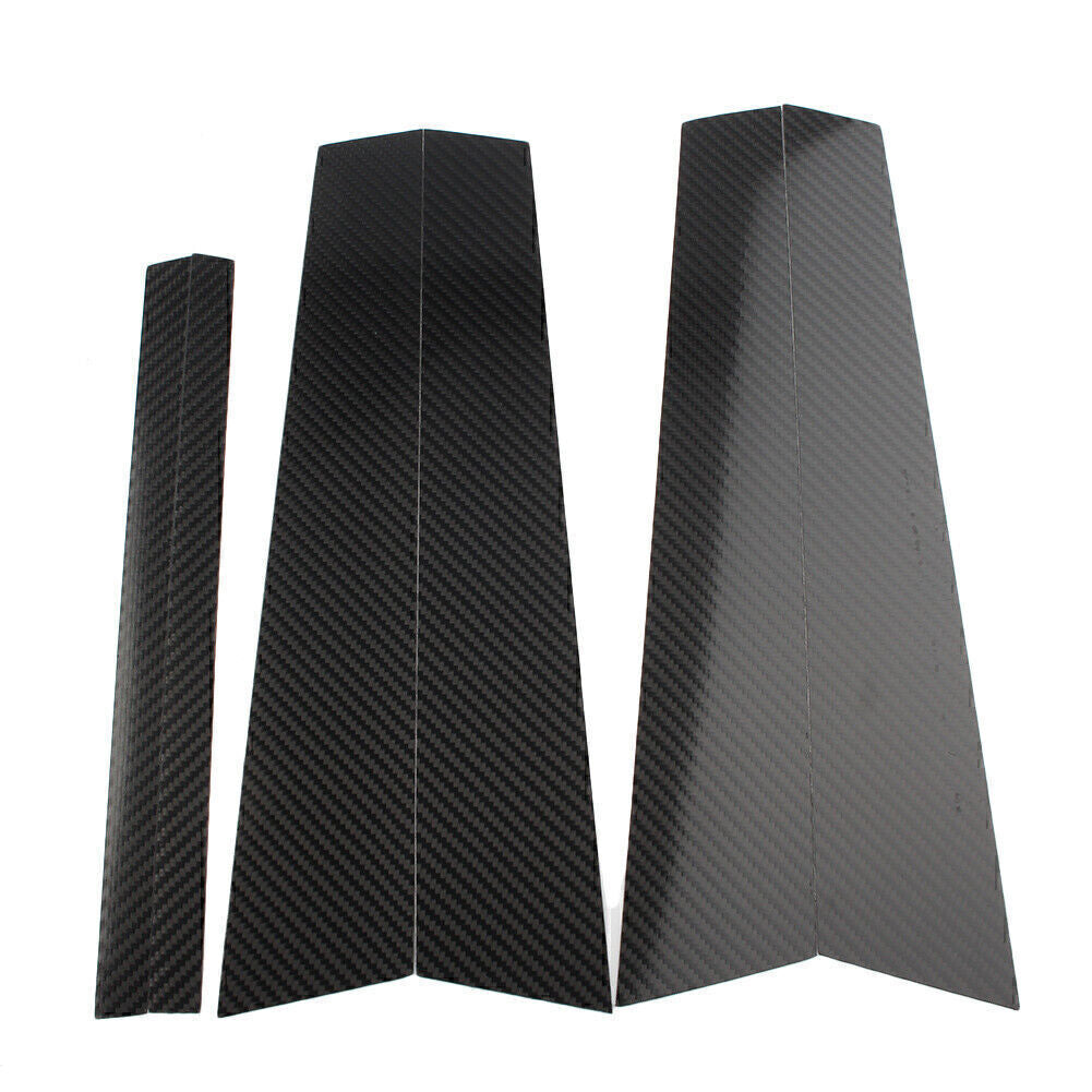 Set Carbon Fiber Car Window B Pillar Trim Cover for BMW 1 Series F20 2012-2016