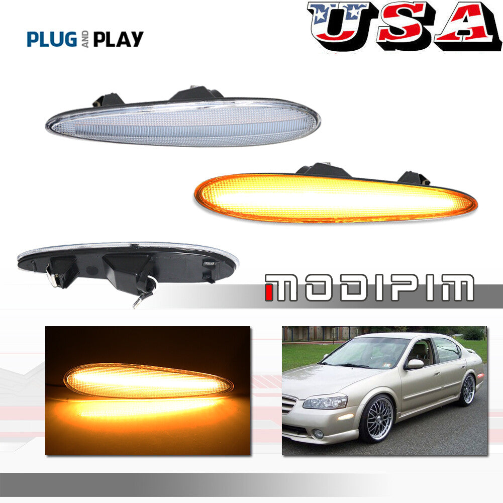 Clear Lens Amber LED Front Side Marker Light for 2000 - 2003 for MXIMA- v