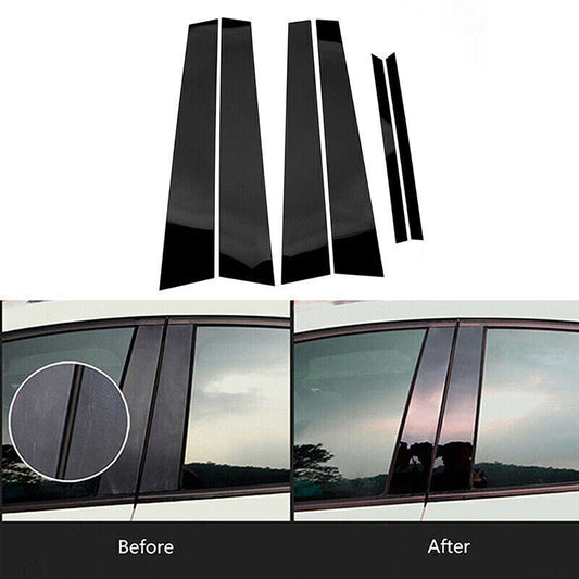 Piano Black Pillar Posts Door Window Molding Strip Trim for Honda Accord 03-2007