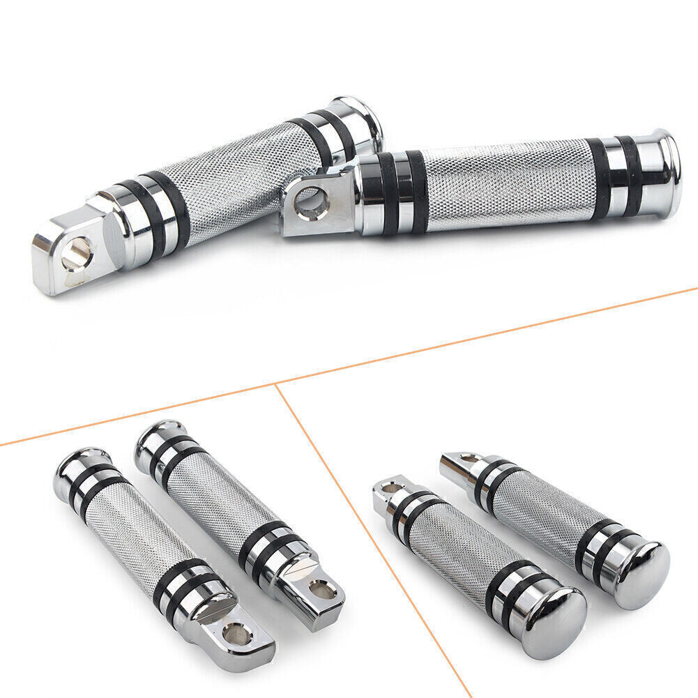 Pair Chrome Aluminum H-D Male Mount Footpegs Footrests for Harley Davidson