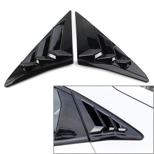 Rear Side Vent Window Louver Cover for Honda for Civic Hatchback 16-21 Glossy Black