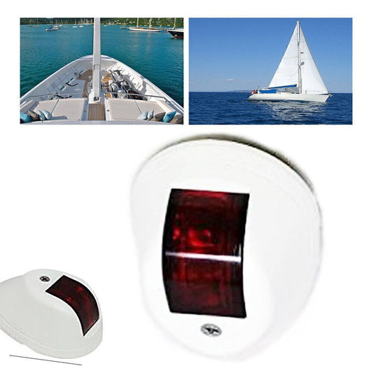 12V Marine Boat White Cover Starboard Red Port LED Navigation Light Side Mount n
