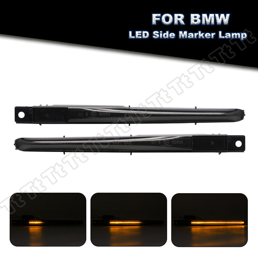 2 Sequential Smoked LED Side Marker Turn Signal Lights for 2010 - 2016 for M5 F10- v