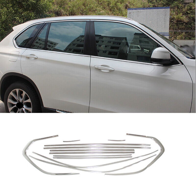 for BMW X5 F15 2014-2018 Silver Steel Sill Window Molding Trim Decoration Strip