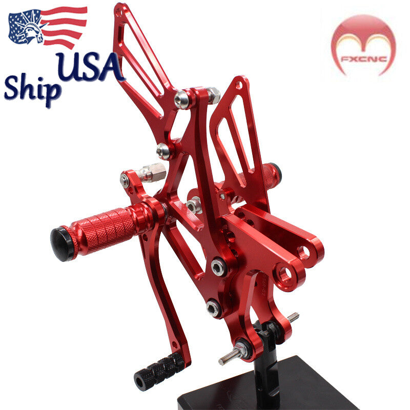 CNC 600 ZX6R ZX636 2005-2008 Red Rear Wheel Footrest and Spikes