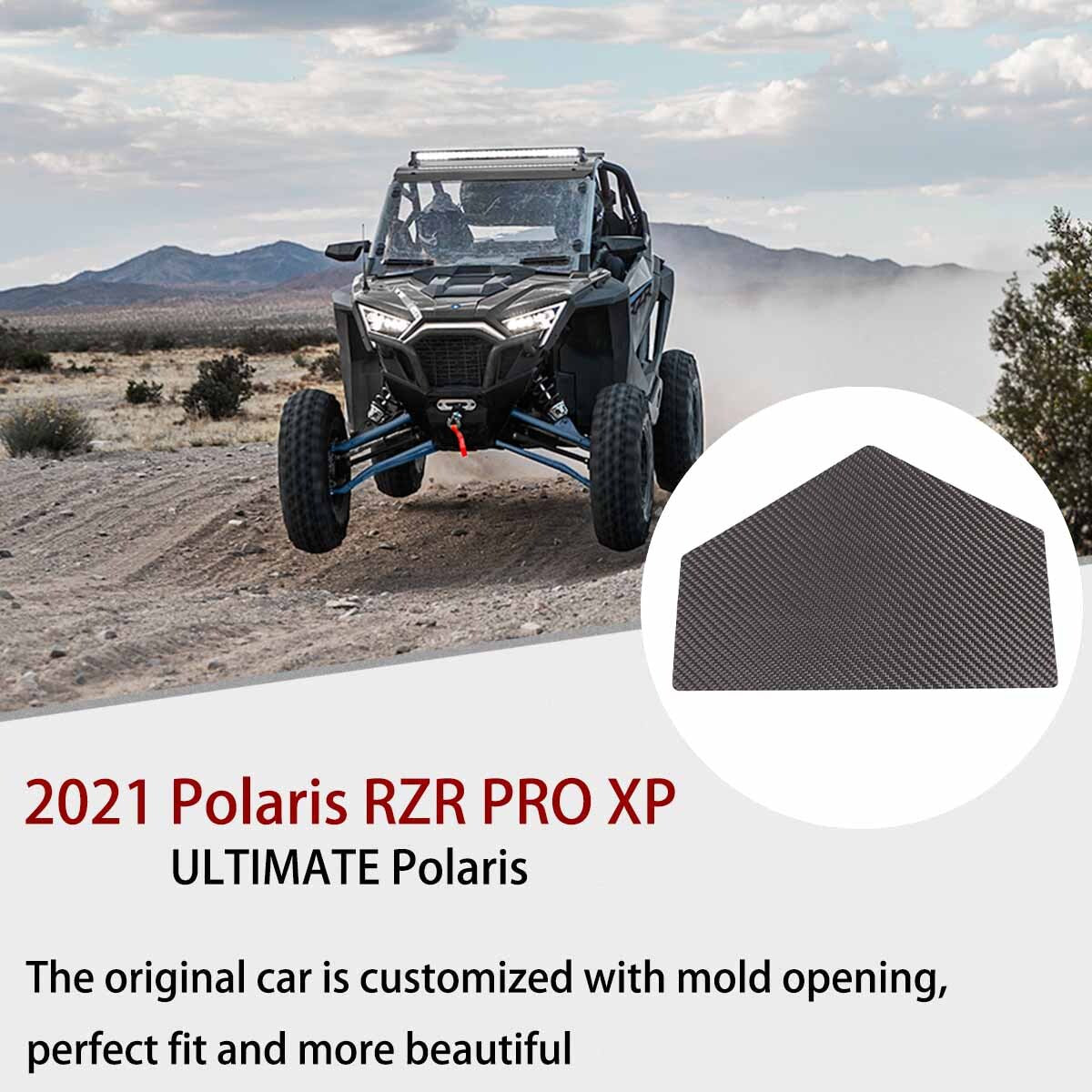 Carbon fiber passenger side storage box mat trim for Polaris RZR PRO XP Ultimate 2021+ - n