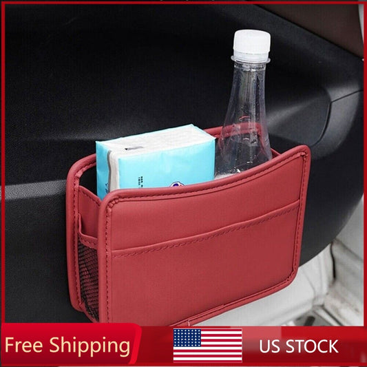 Storage Box Organizer Pocket Car Side Door Hanging Bag PU Leather Waterproof US n