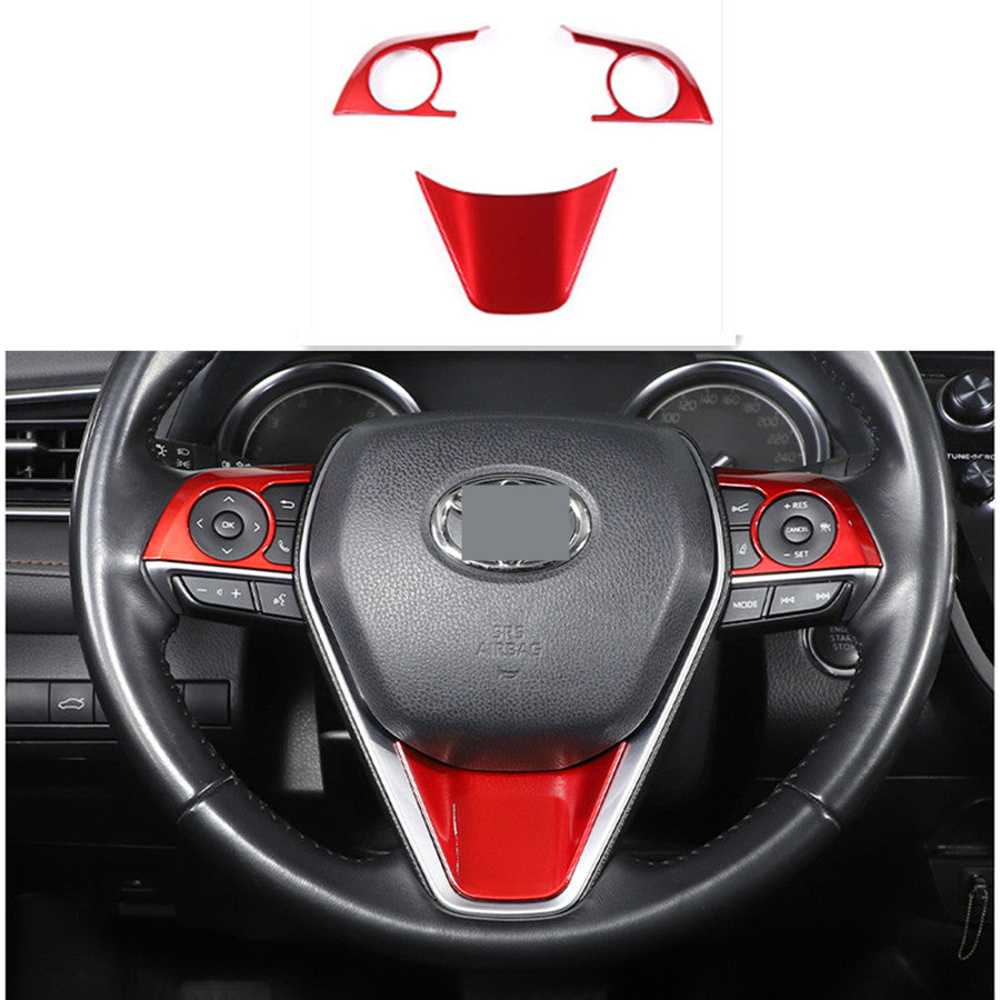 ABS Bright Red Steering Wheel Decor Frame Trim for Toyota for Camry 2018-2023