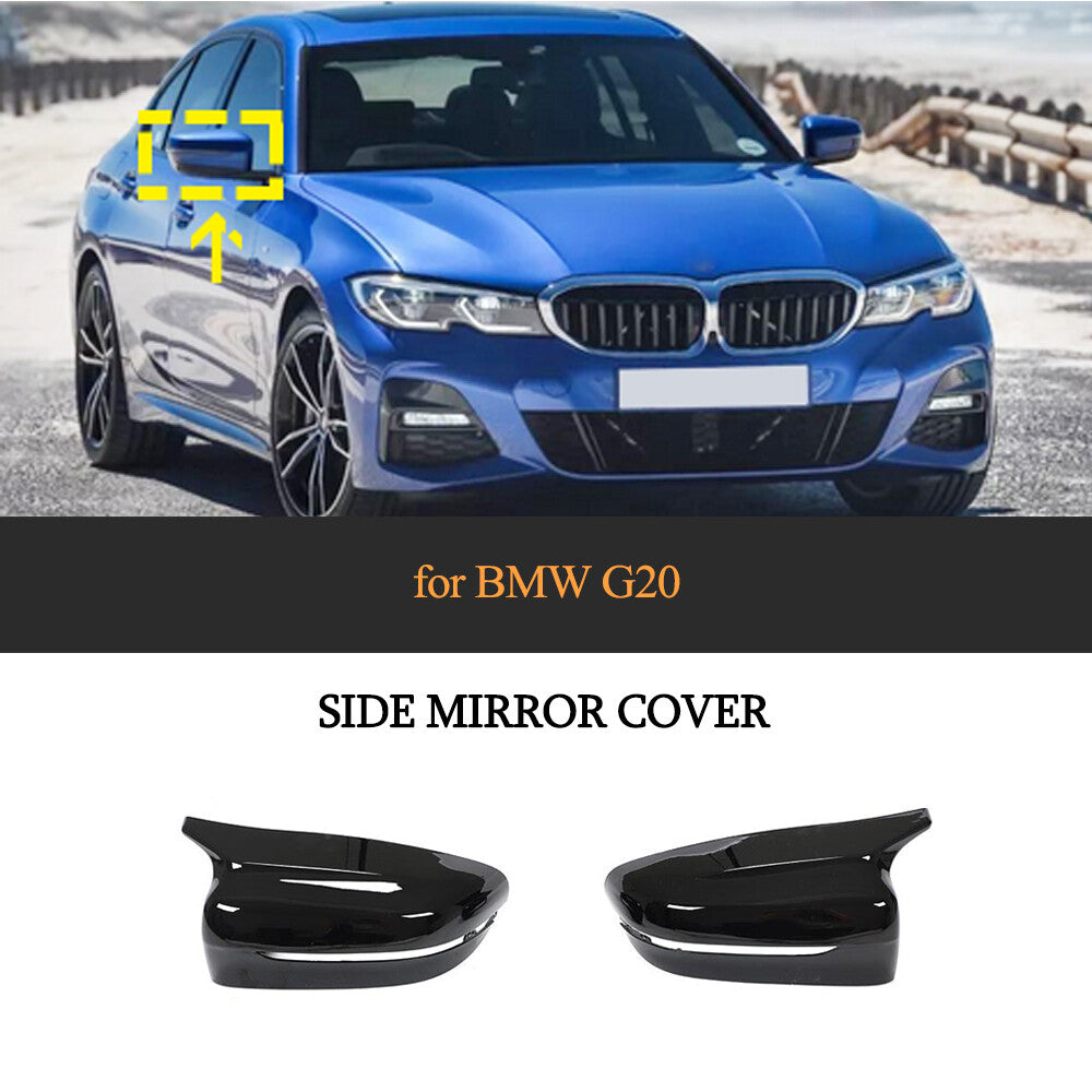 for BMW G20 330i 340i 2019UP RHD Rear View Mirror Cover Cap Glossy Black Replace