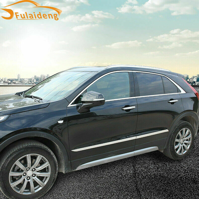 for Cadillac XT4 2019-2023 Steel Chrome Side Door Body Guard Molding Cover Trims