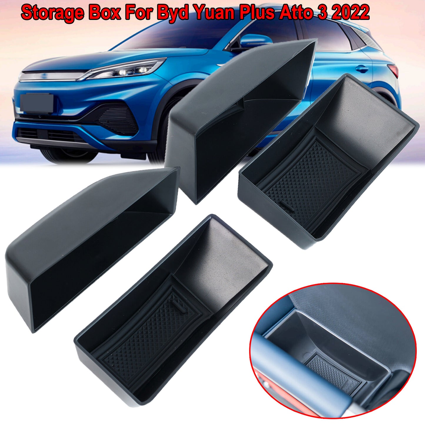 for BYD Atto 3 2022-2024 Car Interior Front & Rear Side Door Armrest Storage Box Q