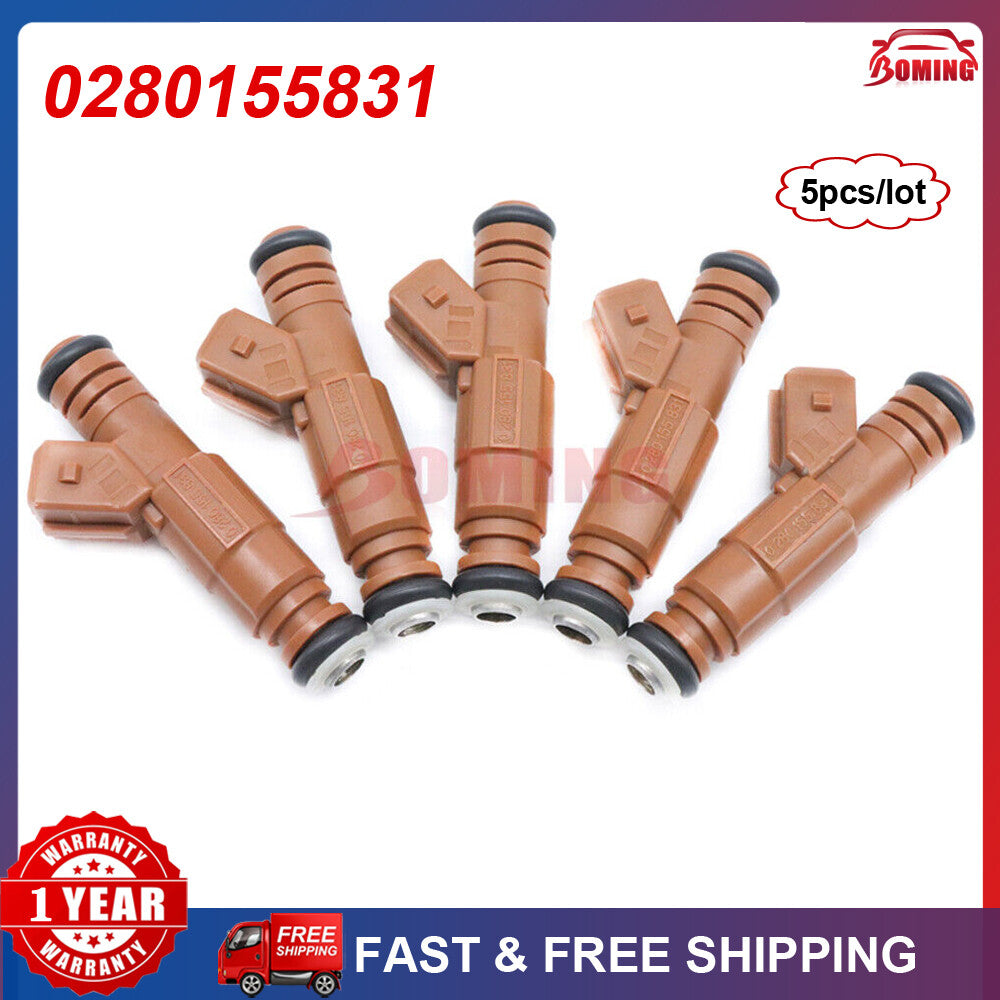 New Set Of 5 for Volvo S80 C70 S60 V70 2.4L 2.5L Fuel Injectors 0280155831