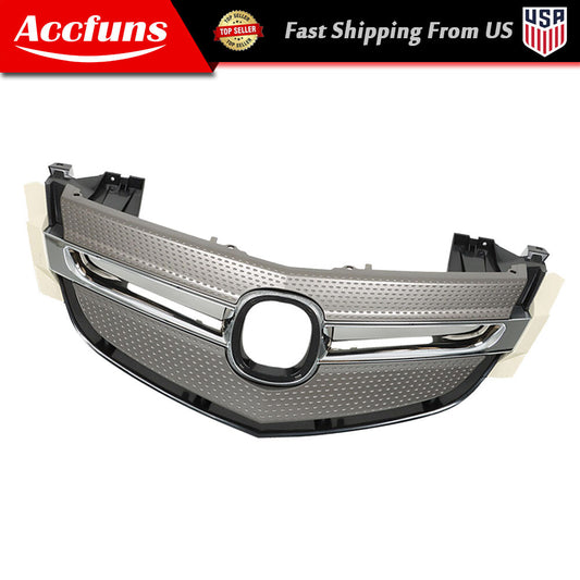 Chrome replacement grille for 2007, 2008, and 2009 for Acura MDX front upper grille assembly. n