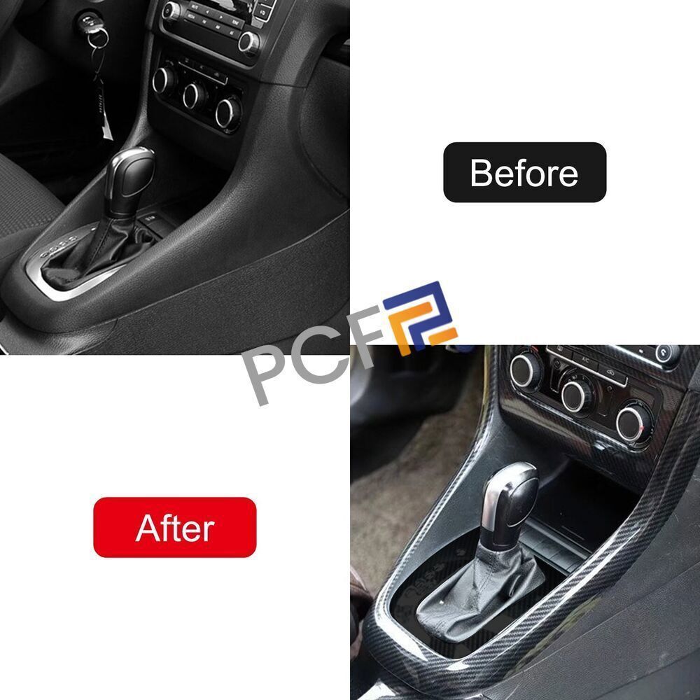 ABS Carbon Console Gear Shift Frame Cover Trim for VW for Golf 6 MK6 2009-2012 n