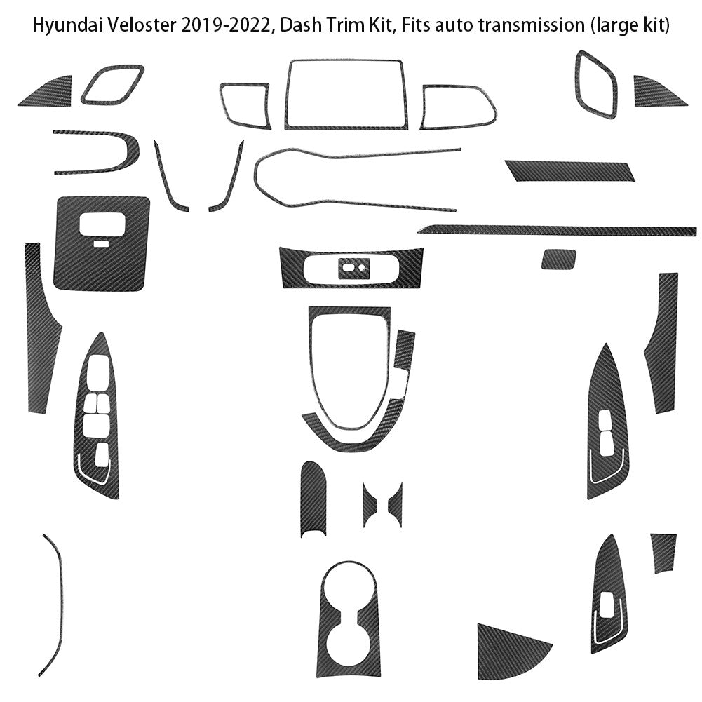3x Carbon Fiber Center Storage Board Trim Cover for Honda for Civic Coupe 2013-2015 v