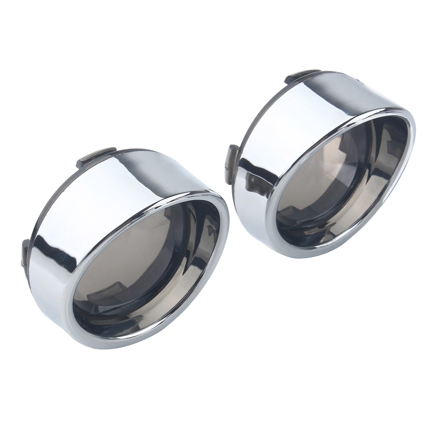 Chrome Turn Signal Light Smoke Lens Cover Bezels Visor for Harley Softail Dyna Q
