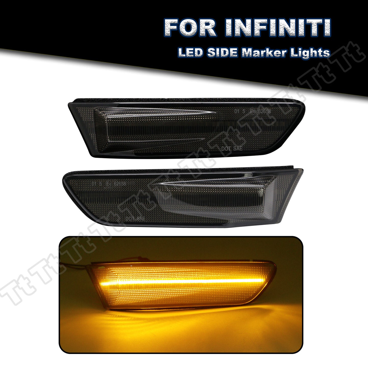 Suitable for 03-07 for INFINITI G35 2D Coupe Skyline V35 LED front marker light smoking- v