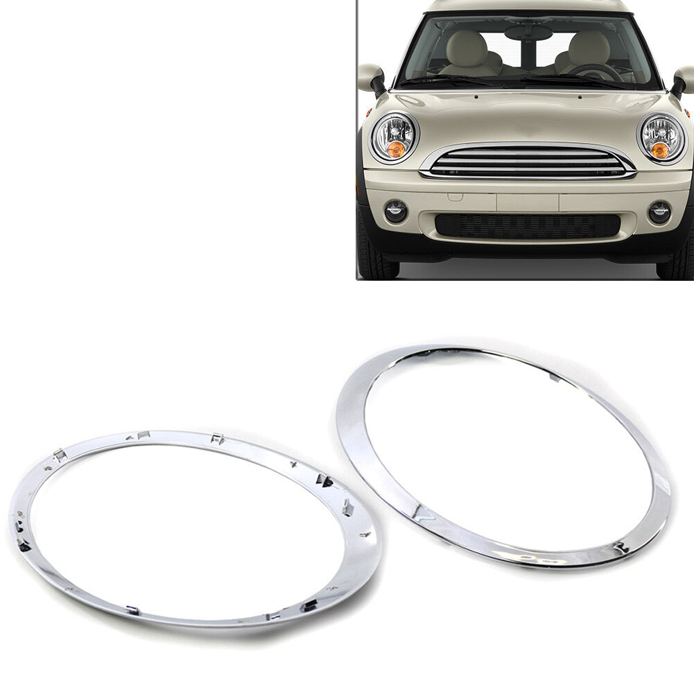 Headlamp Headlight Trim Ring Fit for BMW for MINI R55 R56 R57 R58 R59 Chrome Auto Pair