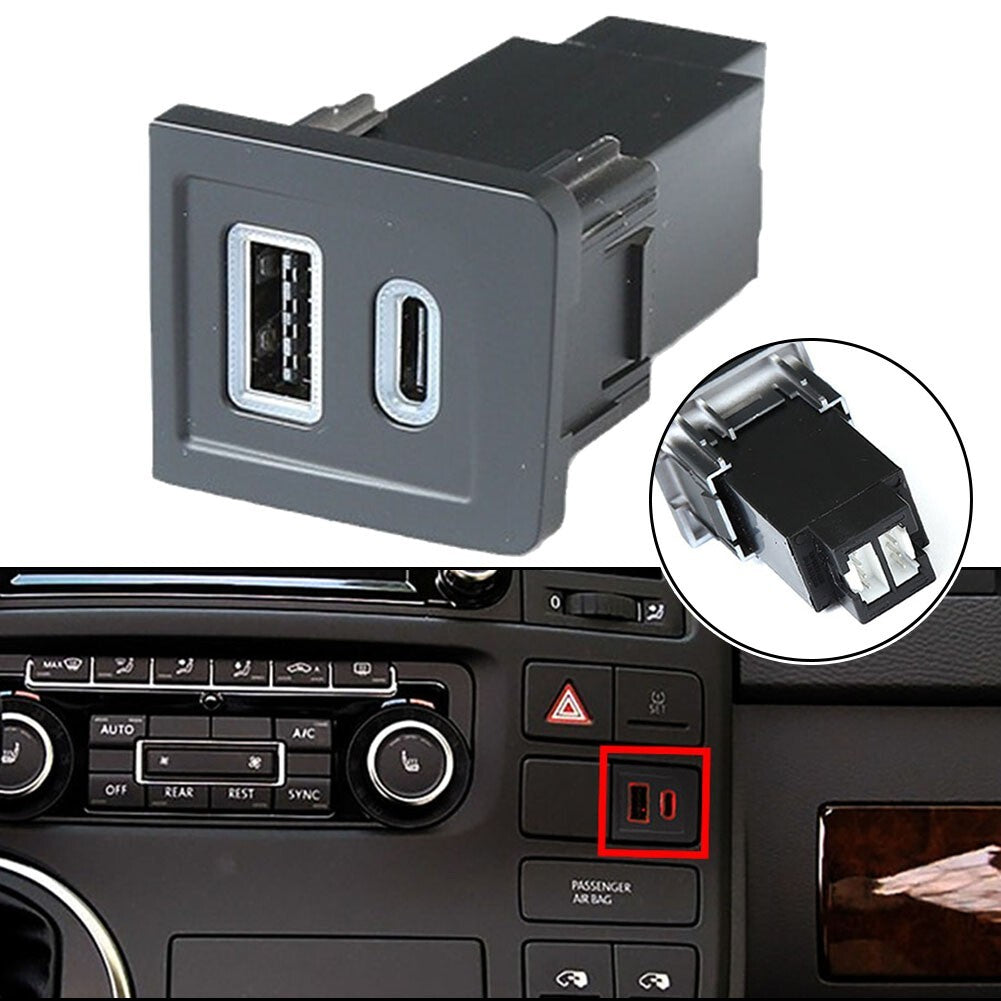 DC12V-24V Car Dual USB PD+QC3.0 Charger Adapter Socket for Multivan T5 2003-2015