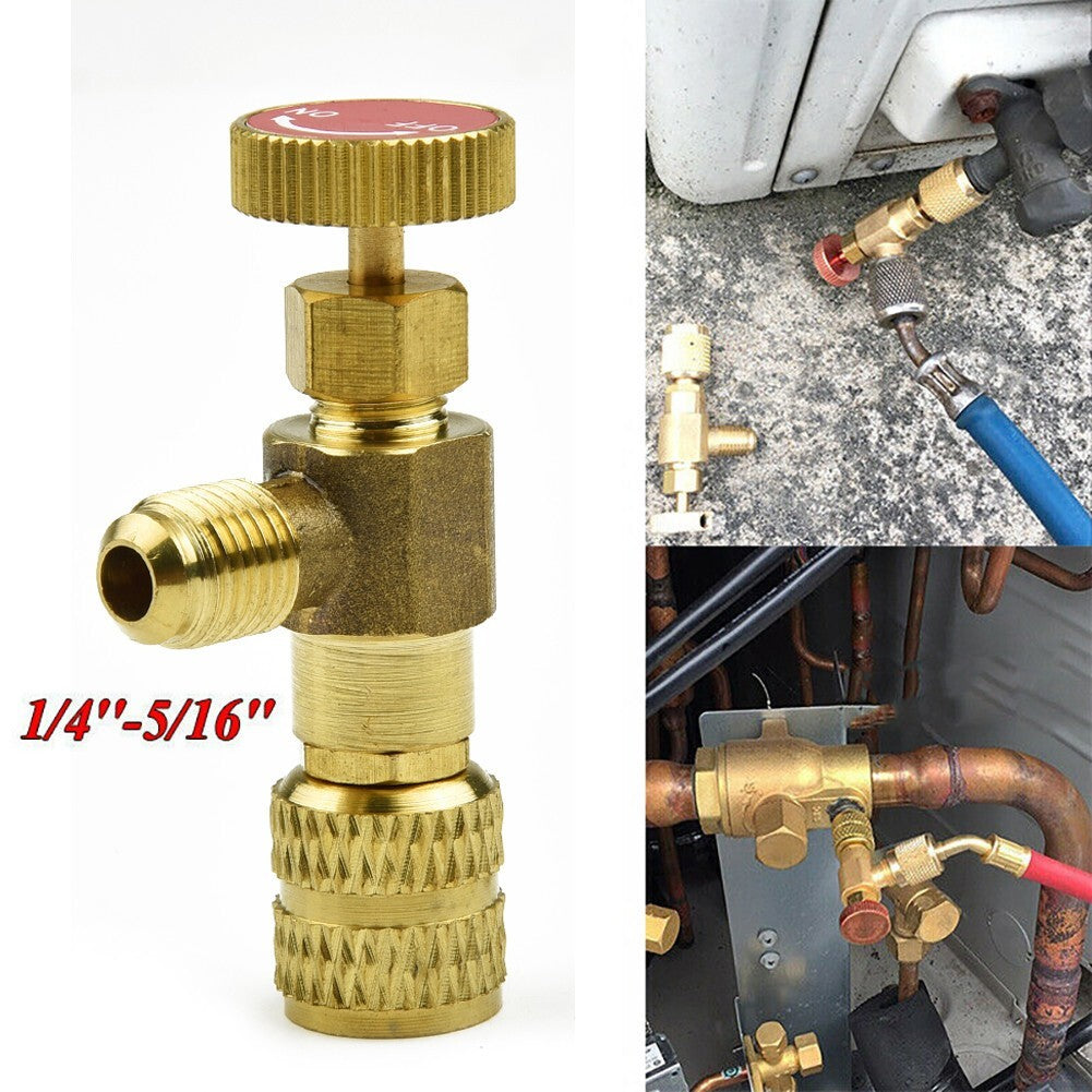 R22 R410A Refrigeration Charging Valve Adapter 1/4 SAE Male To 5/16 SAE Famale v
