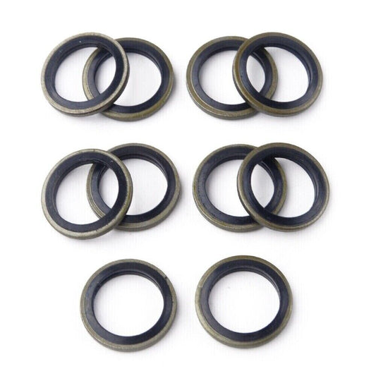 10x 14mm ID. 20mm OD. Bonded Oil Drain Plug Crush Washer Gasket Oil Seal Rings. n