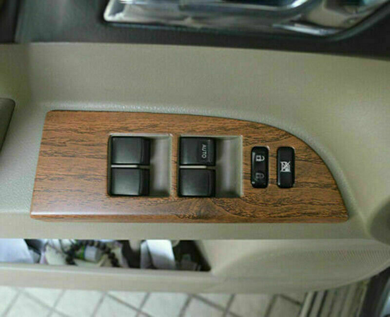 Wood Grain Glass Window Lift Switch Panel Trim for Toyota Highlander 2008-2013