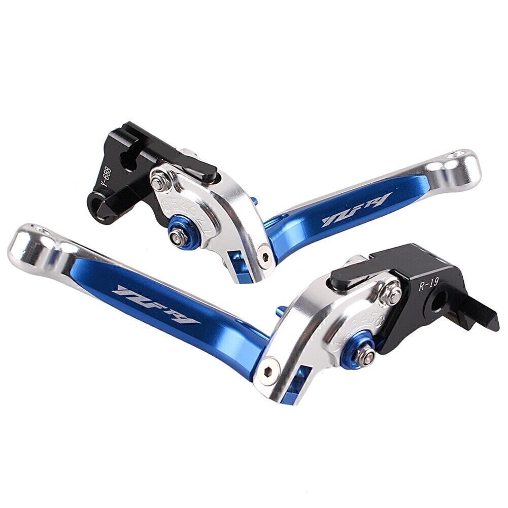 for YAMAHA YZF R1 2004-2016 Silver/Blue Motorcycle Foldable Brake Clutch Levers Q