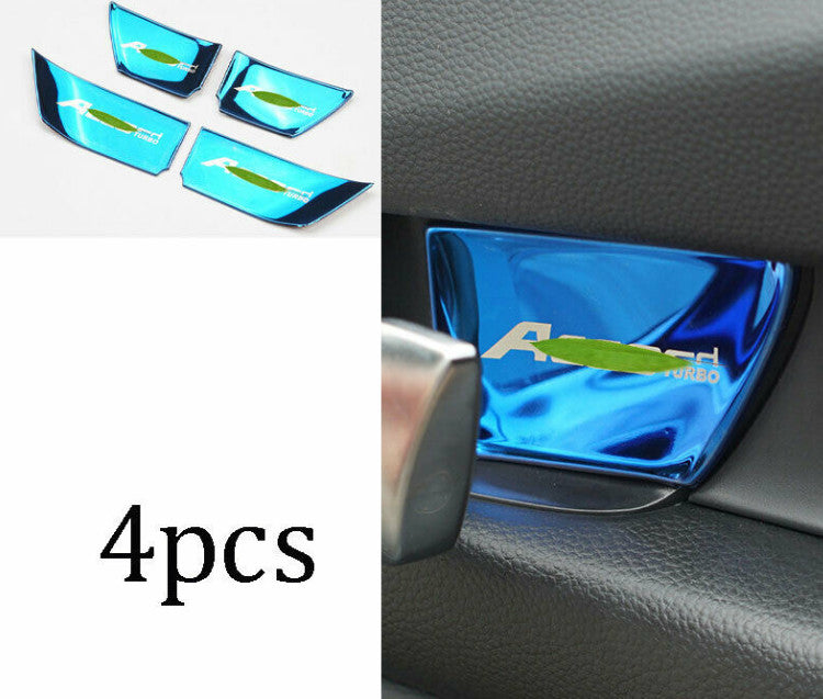 Blue Titanium Inner Door Bowl Cover Steel Trim for Honda Accord 10th 2018-2020