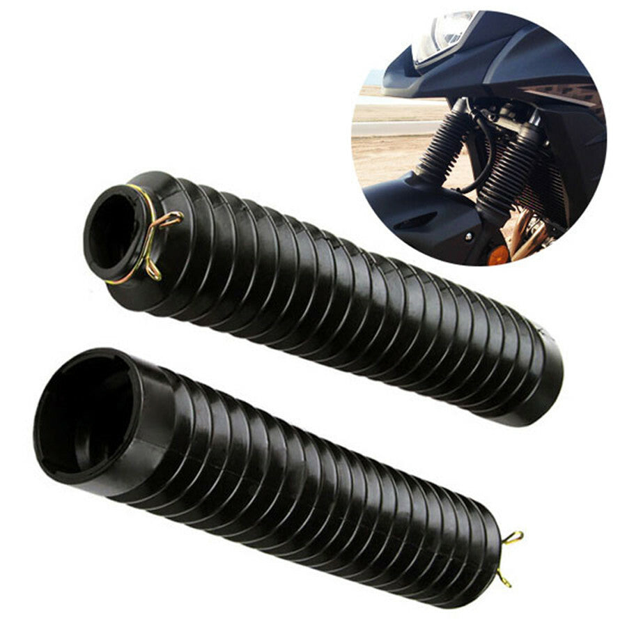 2Pcs Motorcycle Front Gator Fork BootS Protector Cover Seal Black Rubber US Ship Q