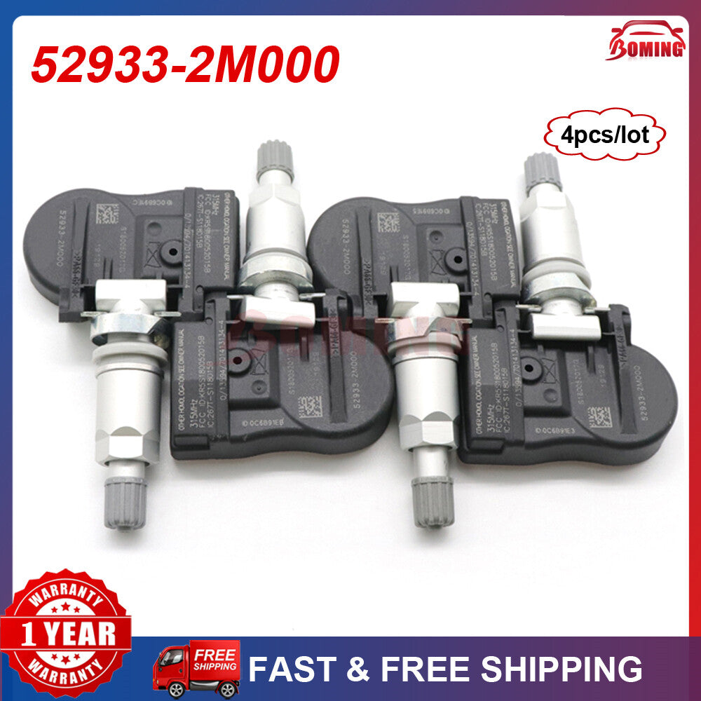 4x New TPMS 52933-2M000 for Hyundai Accent for Kia Forte 315Mhz Tire Pressure Sensor