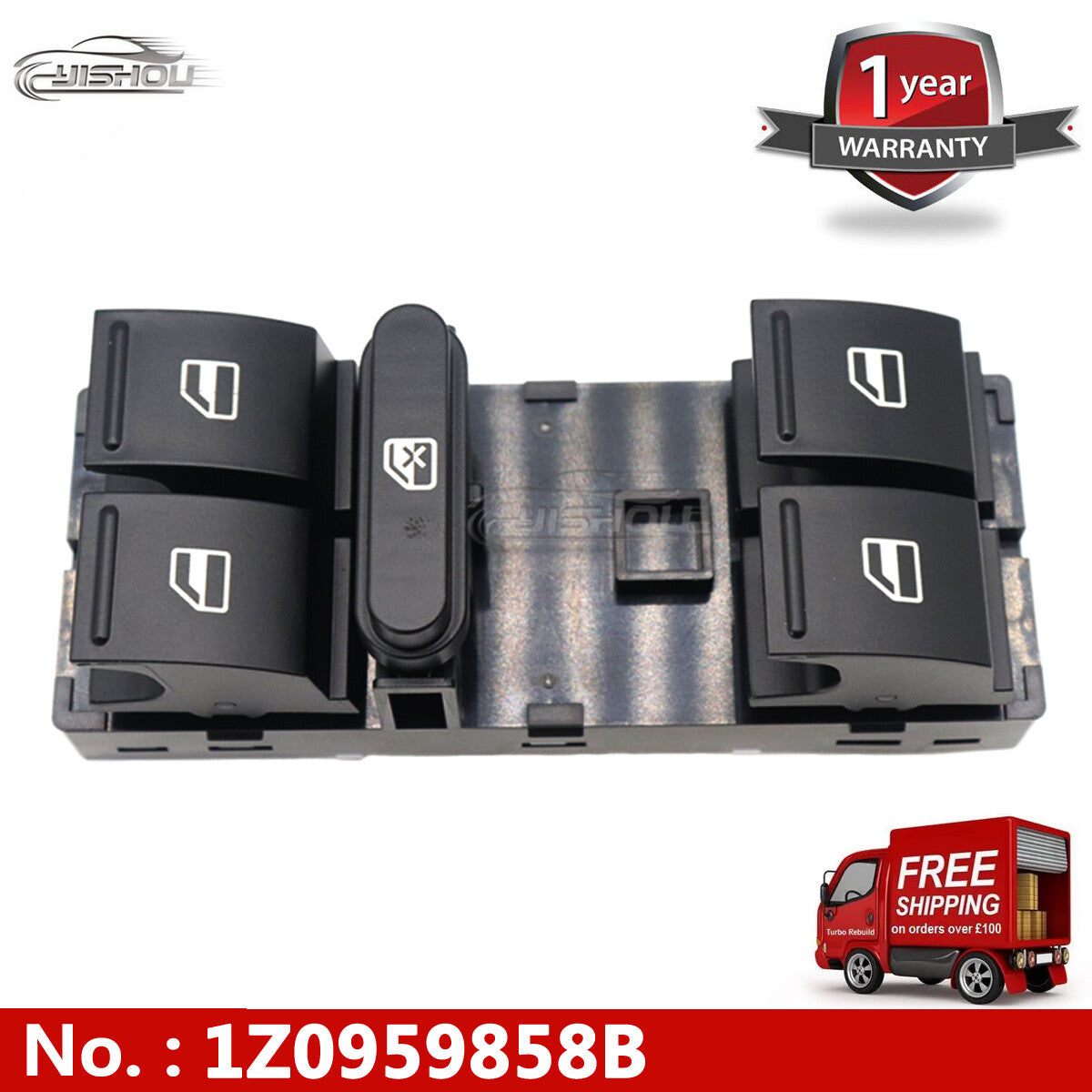 new 1Z0959858B power window main switch front for Skoda Fabia Octavia - Excellent!