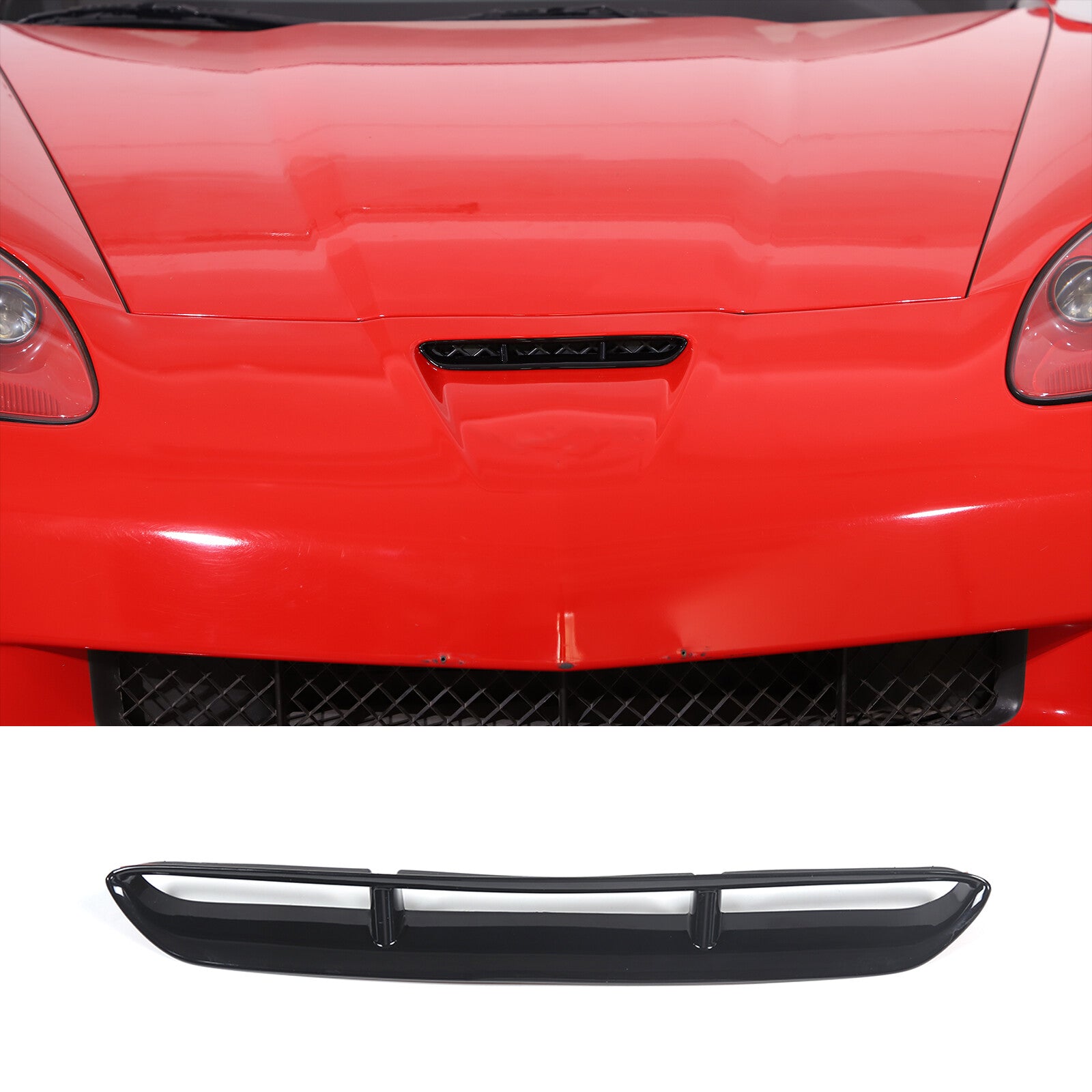 Red for Corvette C7 2014-2019 Carbon Fiber Rear Center Cover Trim- v