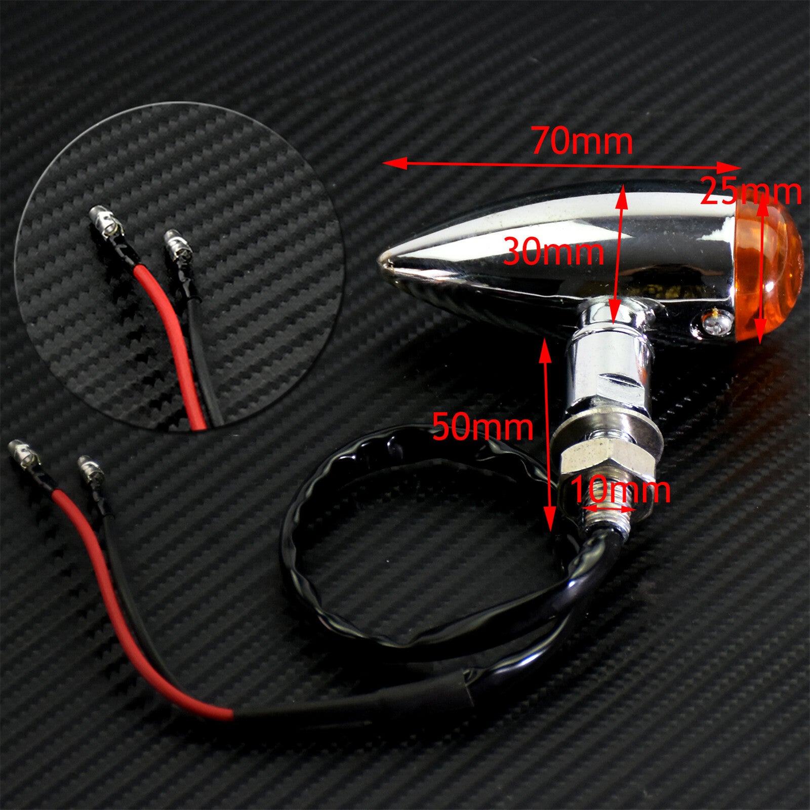 2X Chrome Amber Bullet Turn Signal Indicator Blinker Fit for Harley Touring Dyna