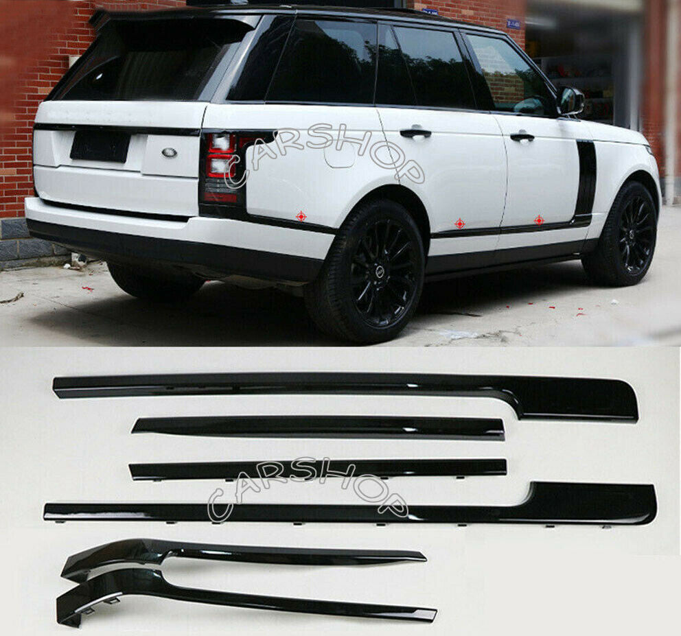 6pcs Black Door Side Molding Trim Strip Kit for Range Rover Vogue L405 2013-2021
