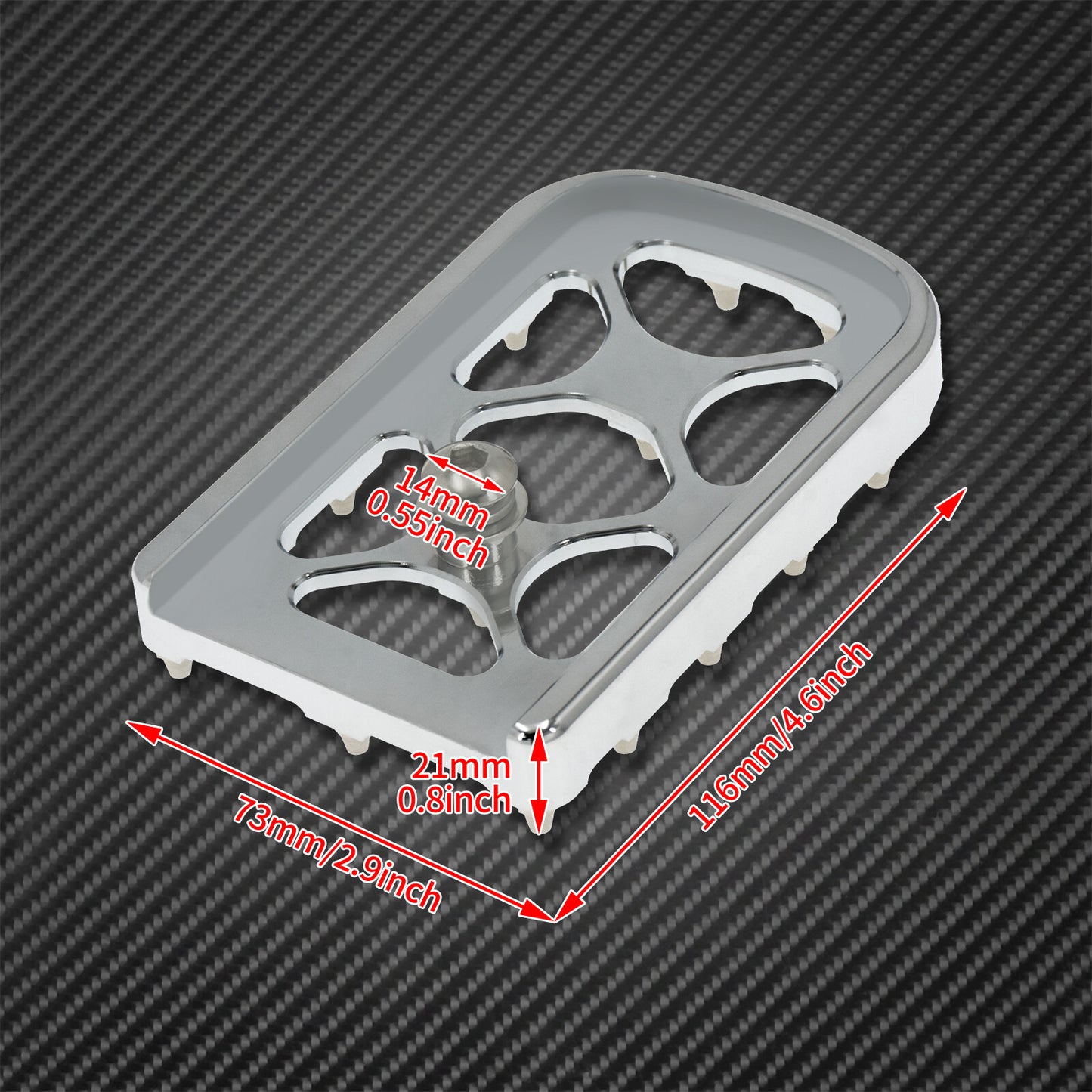 Chrome MX Style Brake Pedal Pad Fit for Harley Electra Street Glide 1980-2021