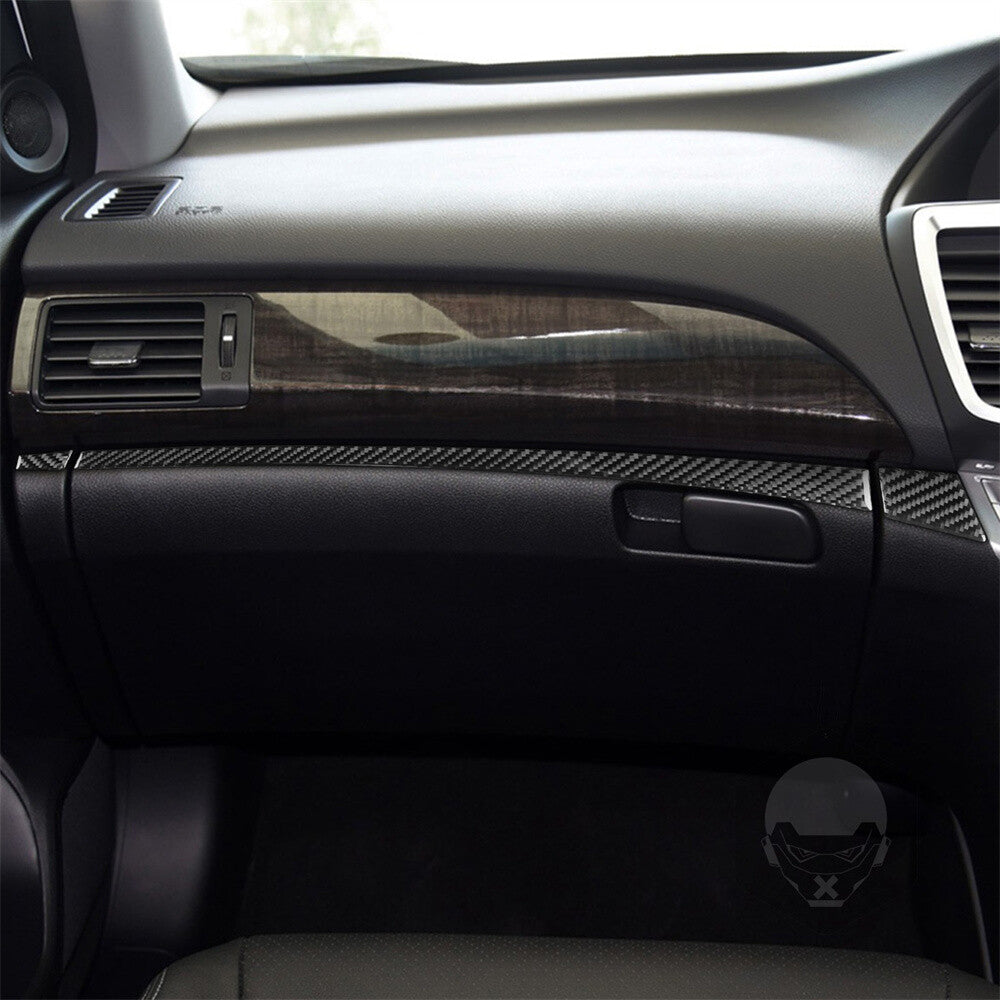 for Honda Accord 2014-17 RHD Center Console Lower Strips Panel Trim Carbon Fiber