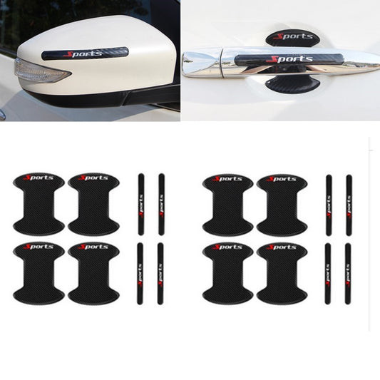 Car Door Handle Sticker Protector Cover Trim Sports Style Waterproof Parts 16PCS