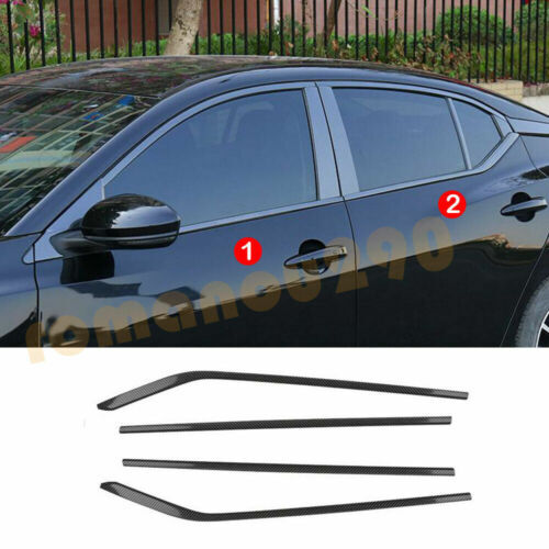 for Nissan Sentra 2020-2023 Carbon Style S.Steel Window Bottom Strip Cover Trims