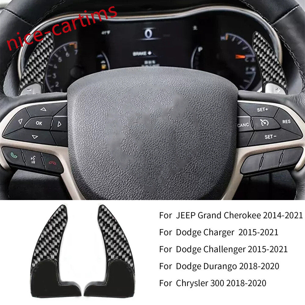 2¡ÁCarbon/ABS Steering Wheel Shift Paddle for Dodge for Challenger Charger 2015+ 300C