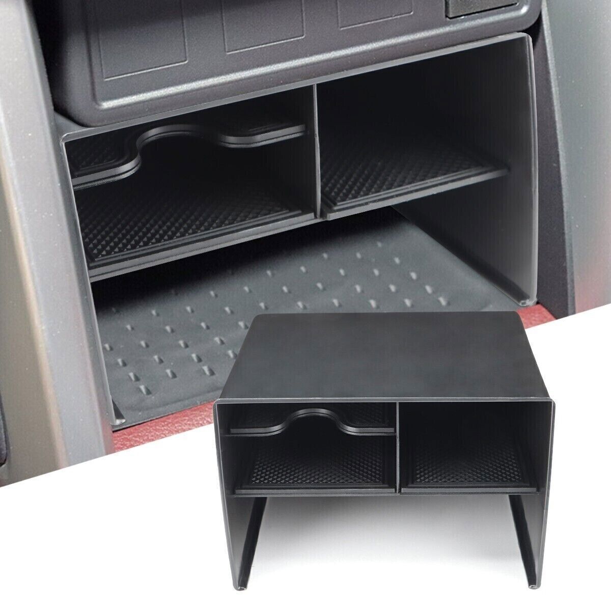 Storage Box for Toyota for Corolla Cross 2022-24 ABS Black Center Organizer Tray 2X