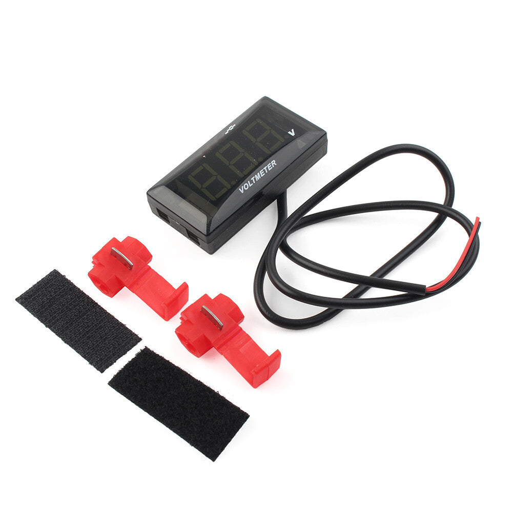12V Motorcycle Digital LED Display Voltmeter Voltage Gauge Panel Meter Q