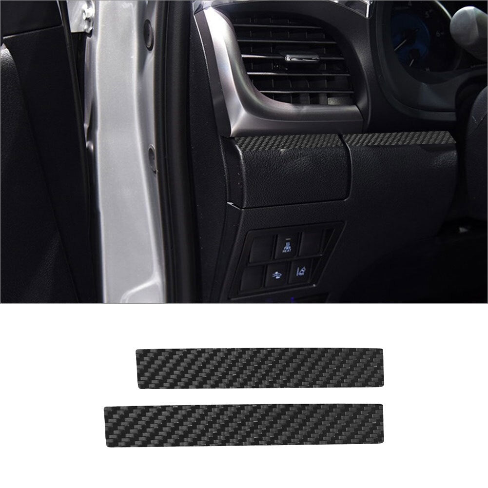 2-piece carbon fiber driver's side dashboard cover trim strip for Toyota Hilux