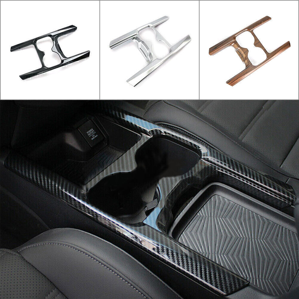 1x Carbon Fiber Water Cup Holder Cover Trim Frame Fit for Honda CR-V CRV 5th 17-2019