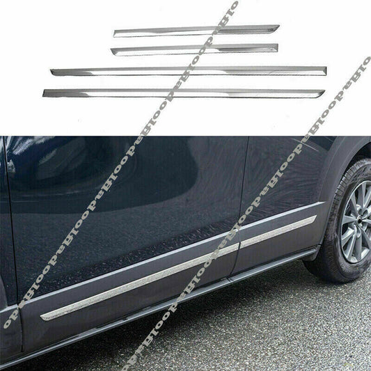 4x for Mazda CX-30 2020-22 Silver Steel Side Door Body Cover Anticollision Trim