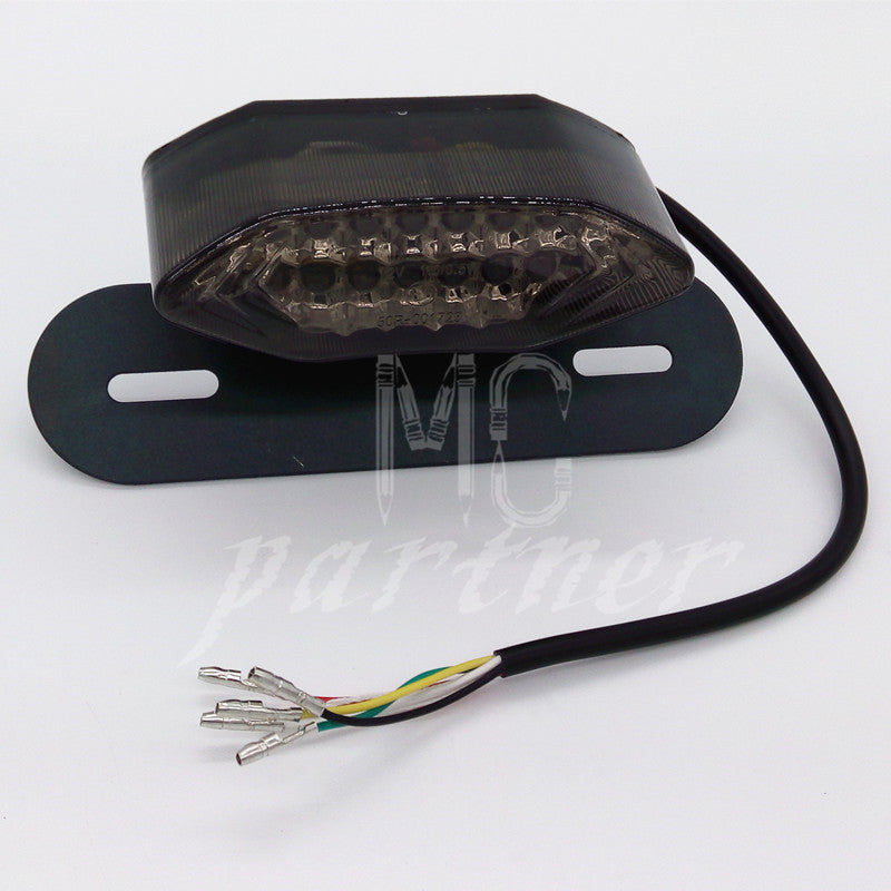 12V Smoke LED Motorcycle Turn Signal Brake License Plate Integrated Tail Light Q