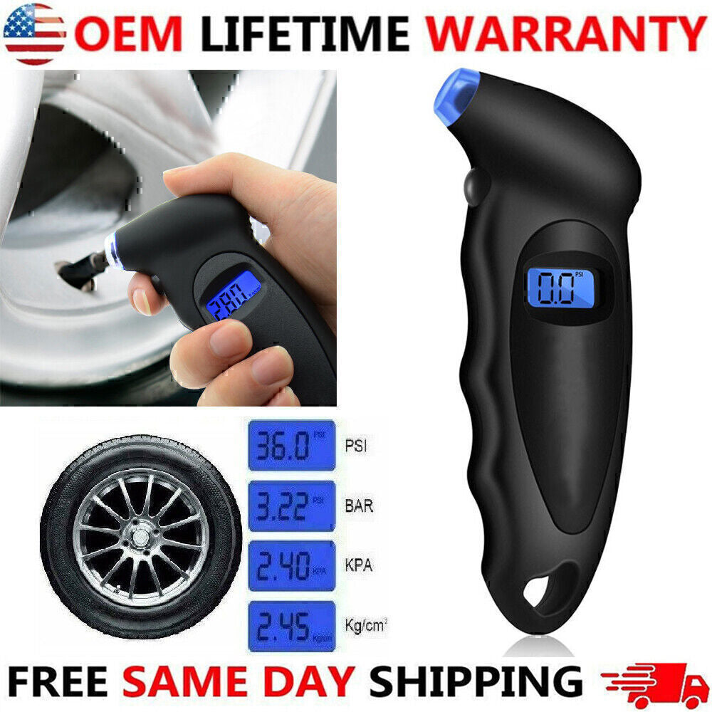 Digital Tire Air Pressure Gauge Meter Tester Bike CarTruck LCD Display 150 PS