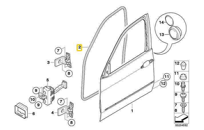 One front left or right door seal suitable for E70 X5 2007-2013 51767220381- n